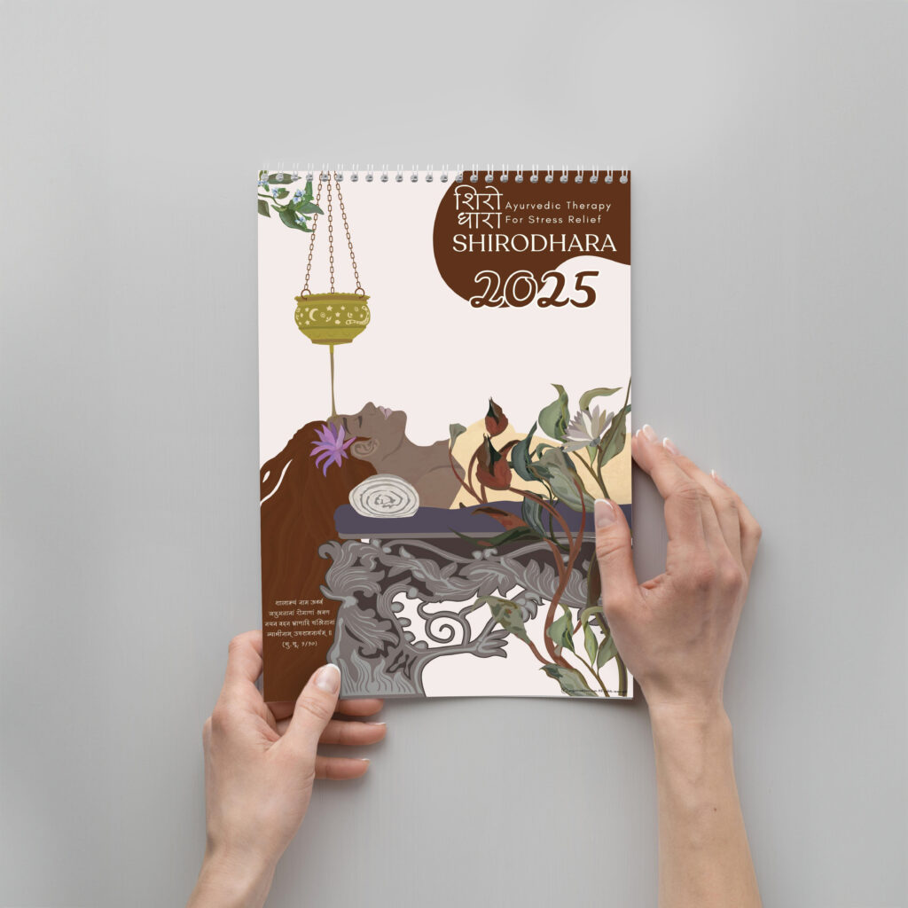 Ayurveda Calendar 2025 With Shirodhara & Other Ayurvedic Themes